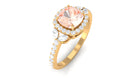 1.75 CT Morganite Halo Engagement Ring with Diamond Morganite - ( AAA ) - Quality - Rosec Jewels