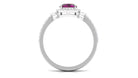 2 CT Cushion Cut Rhodolite Halo Engagement Ring with Diamond Rhodolite - ( AAA ) - Quality - Rosec Jewels