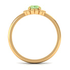 Real Green Sapphire Solitaire Flower Promise Ring Green Sapphire - ( AAA ) - Quality - Rosec Jewels