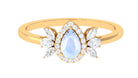 1.25 CT Pear Shape Moonstone Engagement Ring with Diamond Accent Moonstone - ( AAA ) - Quality - Rosec Jewels