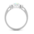 2 CT Ethiopian Opal Designer Halo Engagement Ring with Moissanite Ethiopian Opal - ( AAA ) - Quality - Rosec Jewels