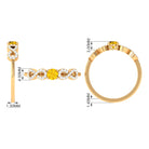 Solitaire Yellow Sapphire and Diamond Infinity Solitaire Ring Yellow Sapphire - ( AAA ) - Quality - Rosec Jewels