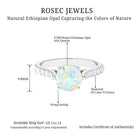 3 CT Ethiopian Opal Solitaire Engagement Ring with Diamond Side Stones Ethiopian Opal - ( AAA ) - Quality - Rosec Jewels