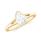 Pear Cut Lab Grown Diamond Solitaire Ring in Split Shank Lab Grown Diamond - ( EF-VS ) - Color and Clarity - Rosec Jewels