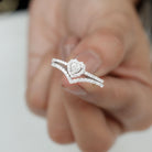 Heart Shape Lab Grown Diamond Bridal Ring Set Lab Grown Diamond - ( EF-VS ) - Color and Clarity - Rosec Jewels