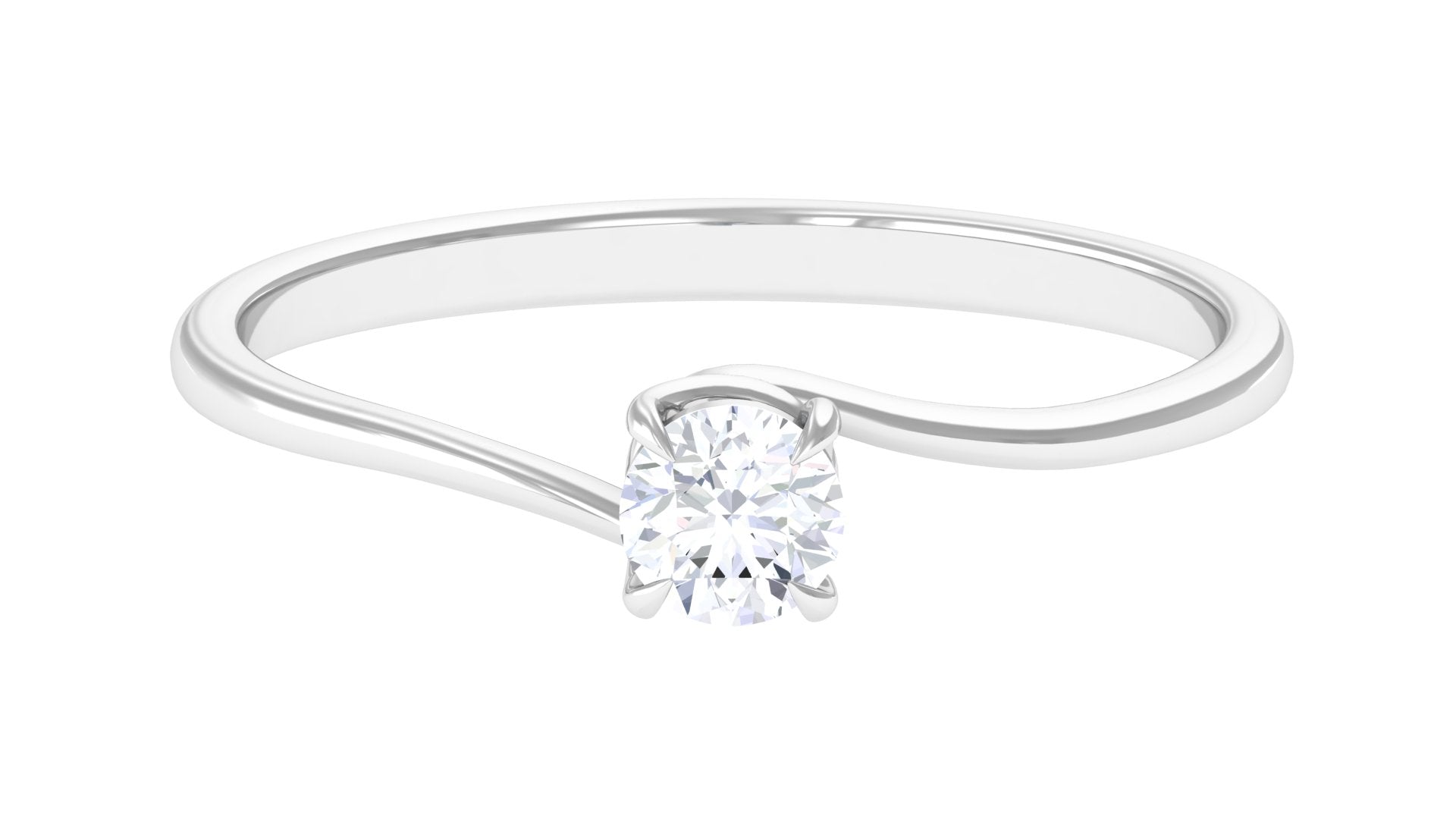 Solitaire Lab Grown Diamond Promise Ring Lab Grown Diamond - ( EF-VS ) - Color and Clarity - Rosec Jewels