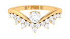 Designer Lab Grown Diamond Curved Engagement Ring Lab Grown Diamond - ( EF-VS ) - Color and Clarity - Rosec Jewels