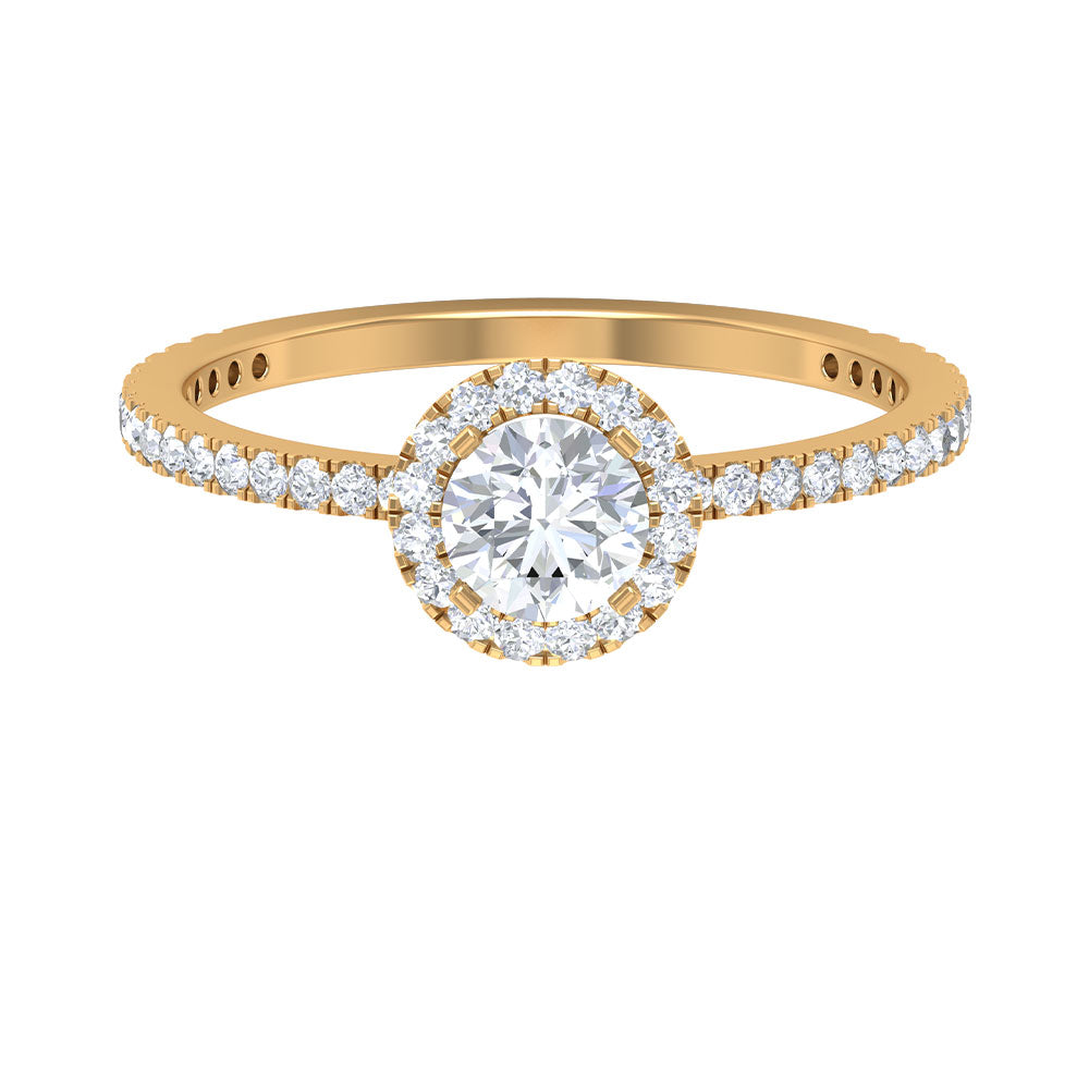 Round Lab Grown Diamond Promise Engagement Ring Lab Grown Diamond - ( EF-VS ) - Color and Clarity - Rosec Jewels