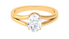 Oval Lab Grown Diamond Solitaire Ring in Split Shank Lab Grown Diamond - ( EF-VS ) - Color and Clarity - Rosec Jewels