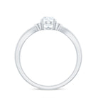 Oval Lab Grown Diamond Simple Solitaire Ring Lab Grown Diamond - ( EF-VS ) - Color and Clarity - Rosec Jewels