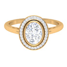 Classic Lab Grown Diamond Engagement Ring with Halo Lab Grown Diamond - ( EF-VS ) - Color and Clarity - Rosec Jewels