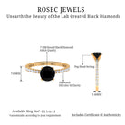 2 CT Created Black Diamond Solitaire Ring with Side Stones Lab Created Black Diamond - ( AAAA ) - Quality - Rosec Jewels