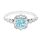 3.25 CT Shared Prong Set Aquamarine Eternity Ring Aquamarine - ( AAA ) - Quality - Rosec Jewels