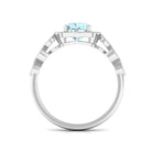 3.25 CT Shared Prong Set Aquamarine Eternity Ring Aquamarine - ( AAA ) - Quality - Rosec Jewels