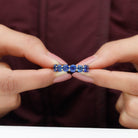 Octagon Cut Lab Grown Blue Sapphire Eternity Band Ring Lab Created Blue Sapphire - ( AAAA ) - Quality - Rosec Jewels