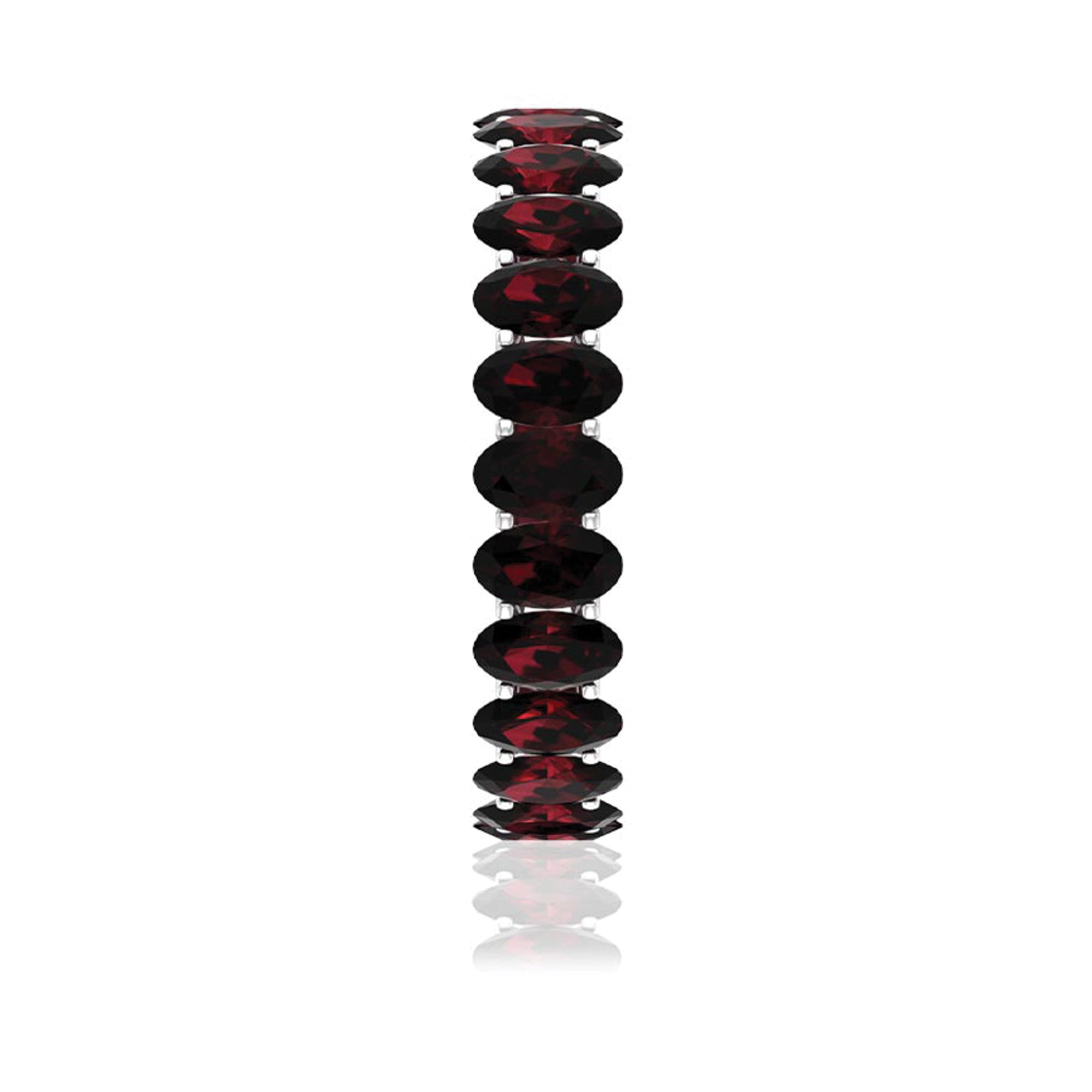 8.5 CT Oval Garnet Full Eternity Ring in Shared Prong Setting Garnet - ( AAA ) - Quality - Rosec Jewels