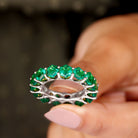 Hexagon Cut Created Emerald Full Eternity Band Ring Lab Created Emerald - ( AAAA ) - Quality - Rosec Jewels