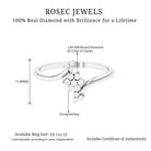 1/4 CT Diamond Floral Cluster Bypass Ring in Gold Diamond - ( HI-SI ) - Color and Clarity - Rosec Jewels