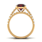 2.75 CT Solitaire Garnet Engagement Ring Set with Diamond Garnet - ( AAA ) - Quality - Rosec Jewels