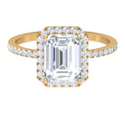 Rosec Jewels-3.25 CT Simple Moissanite Halo Engagement Ring in Gold