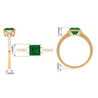 Princess Cut Created Emerald Solitaire Engagement Ring Lab Created Emerald - ( AAAA ) - Quality - Rosec Jewels