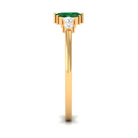 Marquise Cut Created Emerald and Diamond Graduated Ring Lab Created Emerald - ( AAAA ) - Quality - Rosec Jewels