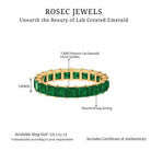 Princess Cut Lab Grown Emerald Full Eternity Ring Lab Created Emerald - ( AAAA ) - Quality - Rosec Jewels