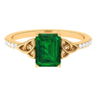 Octagon Cut Lab Grown Emerald Celtic Knot Engagement Ring Lab Created Emerald - ( AAAA ) - Quality - Rosec Jewels