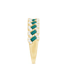 Baguette Emerald and Diamond Braided Half Eternity Band Ring Emerald - ( AAA ) - Quality - Rosec Jewels