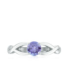 Round Tanzanite Crossover Solitaire Ring Tanzanite - ( AAA ) - Quality - Rosec Jewels