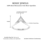 Minimal Moissanite Chevron Enhancer Ring Moissanite - ( D-VS1 ) - Color and Clarity - Rosec Jewels