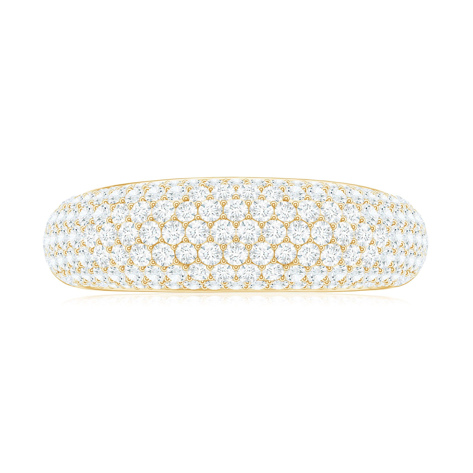 1.75 CT Pave Set Zircon Statement Anniversary Band Ring in Gold Zircon - ( AAAA ) - Quality - Rosec Jewels