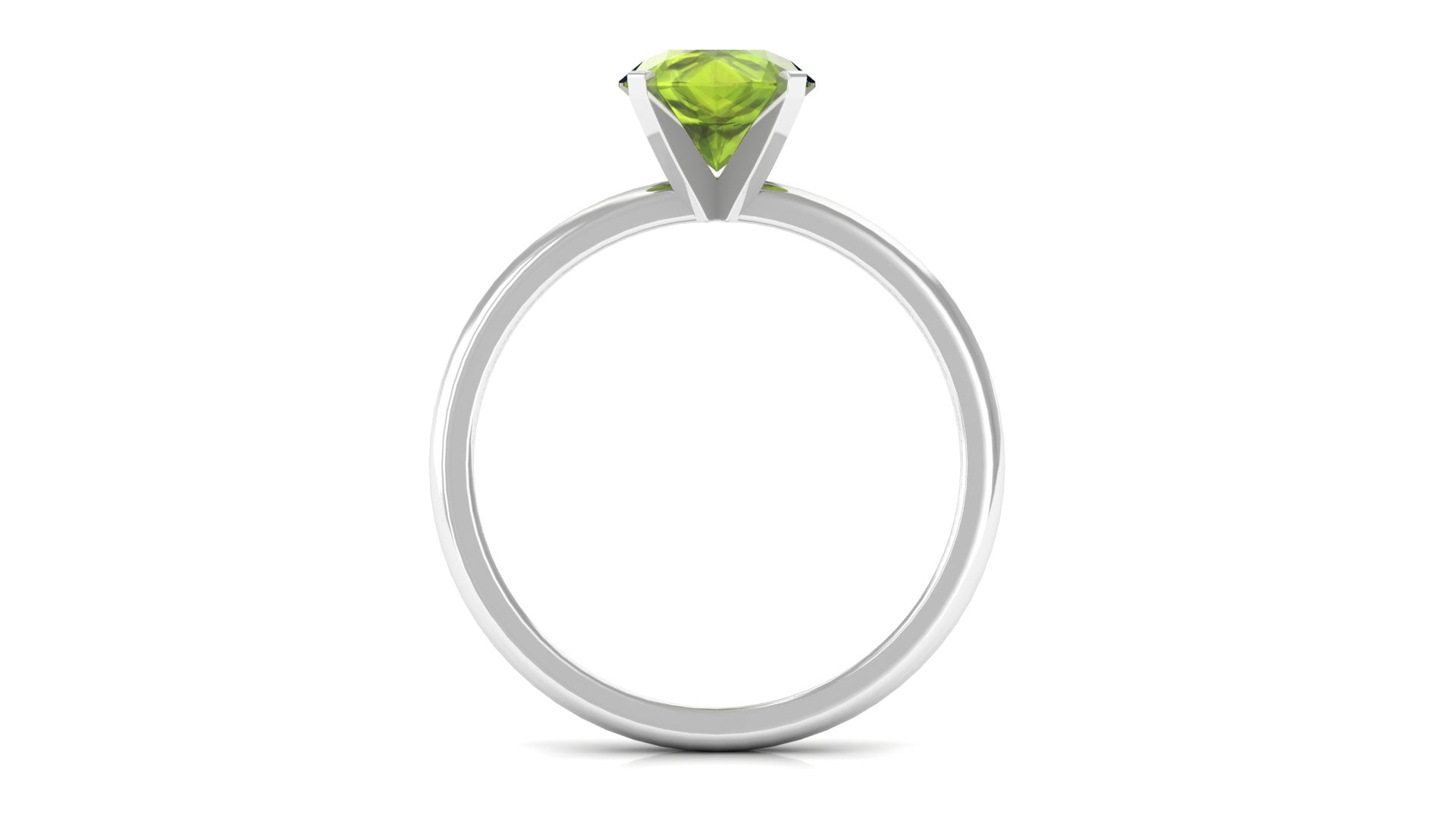 8 MM Round Peridot Solitaire Ring in Peg Head Setting Peridot - ( AAA ) - Quality - Rosec Jewels