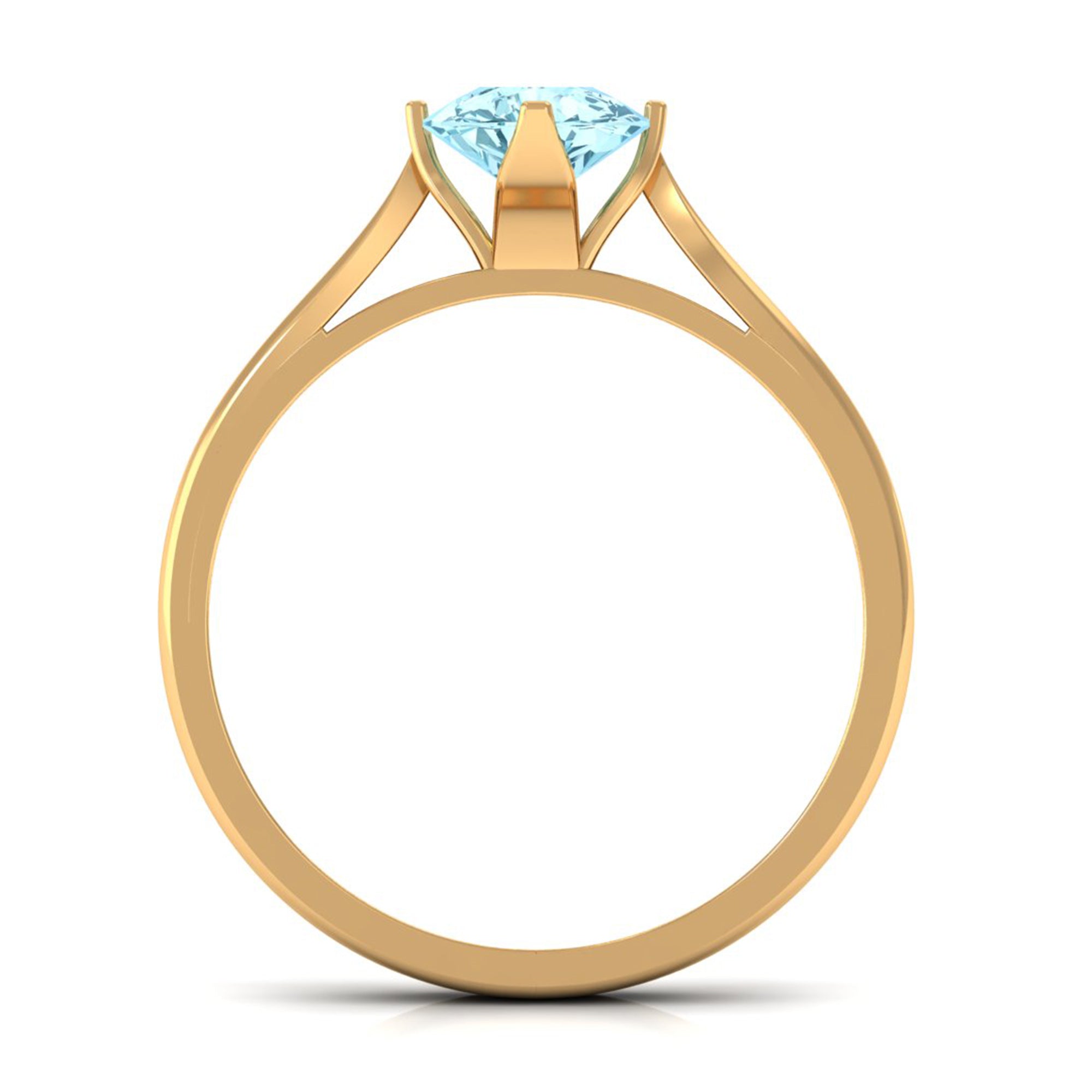 Teardrop Solitaire Ring with Aquamarine Aquamarine - ( AAA ) - Quality - Rosec Jewels