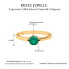 May Birthstone 5 MM Emerald Solitaire Ring with Milgrain Detailing Emerald - ( AAA ) - Quality - Rosec Jewels