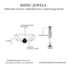 Natural Round Garnet Solitaire Band Ring Garnet - ( AAA ) - Quality - Rosec Jewels