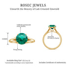 Solitaire Promise Ring with 2 CT Lab Created Emerald and Diamond Lab Created Emerald - ( AAAA ) - Quality - Rosec Jewels