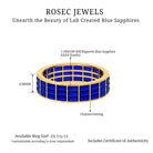 Channel Set Lab Grown Blue Sapphire Wide Eternity Band Ring Lab Created Blue Sapphire - ( AAAA ) - Quality - Rosec Jewels