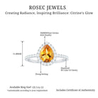 1.5 CT Citrine Teardrop Ring with Diamond Halo Citrine - ( AAA ) - Quality - Rosec Jewels