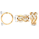 2 CT Cubic Zirconia Infinity Double Band Ring Zircon - ( AAAA ) - Quality - Rosec Jewels