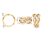 2 CT Cubic Zirconia Infinity Double Band Ring Zircon - ( AAAA ) - Quality - Rosec Jewels