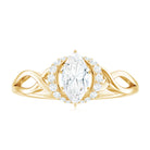 Marquise Cut Moissanite Solitaire Infinity Ring in Gold Moissanite - ( D-VS1 ) - Color and Clarity - Rosec Jewels