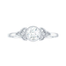 Round Moissanite Solitaire Celtic Knot Ring in Bezel Setting Moissanite - ( D-VS1 ) - Color and Clarity - Rosec Jewels