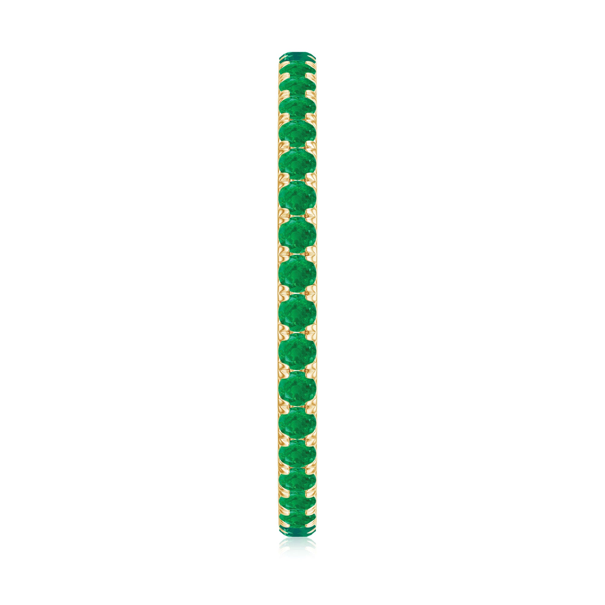 0.50 CT Round Cut Emerald Full Eternity Stackable Ring Emerald - ( AAA ) - Quality - Rosec Jewels