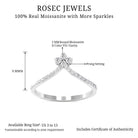 1/4 CT Moissanite Chevron Wedding Ring Enhancer for Women Moissanite - ( D-VS1 ) - Color and Clarity - Rosec Jewels