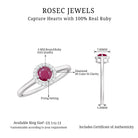 Round Ruby Engagement Ring with Diamond Halo Ruby - ( AAA ) - Quality - Rosec Jewels