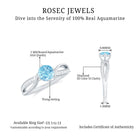 1/2 CT Two Tone Solitaire Infinity Ring with Aquamarine and Diamond Aquamarine - ( AAA ) - Quality - Rosec Jewels