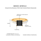 Lab Created Black Diamond Solitaire Ring with Moissanite Lab Created Black Diamond - ( AAAA ) - Quality - Rosec Jewels