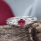 Rosec Jewels-3/4 CT Rhodolite Solitaire with Diamond Filigree Ring