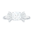 Cushion Cut Moissanite Solitaire Designer Engagement Ring in Gold Moissanite - ( D-VS1 ) - Color and Clarity - Rosec Jewels